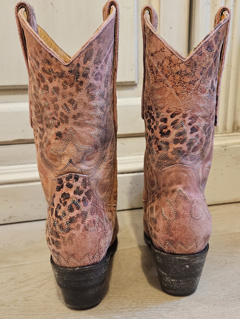 Rare Old Gringo Nevada Pink Leopardito Distressed Leather Cowgirl Boots Size 5.5 - Picture 9 of 16